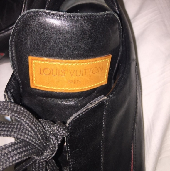 Louis Vuitton Black Leather Men's Sneakers UK 6 US 7 on the chart - Picture 2 of 10